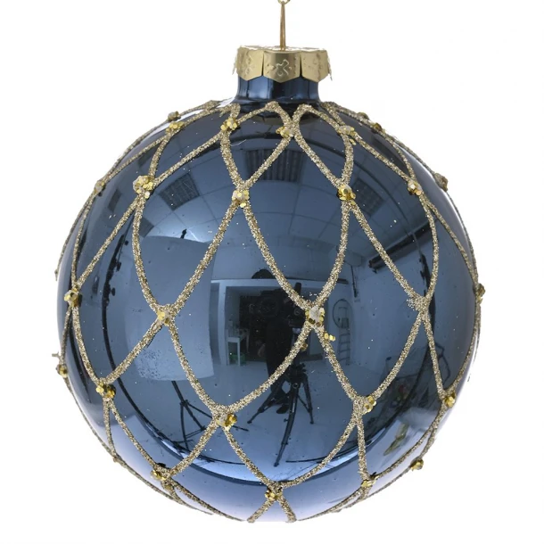 Σετ Μπάλες 6τμχ Γυάλινες Μπλε Γυαλιστερές iliadis 8εκ. 78743