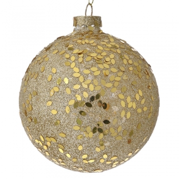 Σετ Μπάλες 4τμχ Γυάλινες Χρυσές Glitter iliadis 10εκ. 78730