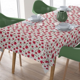 Τραπεζομάντηλο Εμπριμέ Polycotton Αλέκιαστο 140x180εκ. Cherry 456 White-Red DimCol