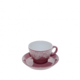 Φλυτζάνι Με Πιατάκι Espresso Stoneware 90ml Vienna Pink ESPIEL HUN125K6