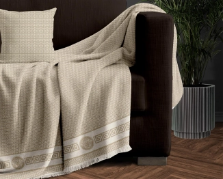 Ριχτάρι Σενίλ Διθέσιος 180x250εκ. Meandros Beige 1 Makis Tselios