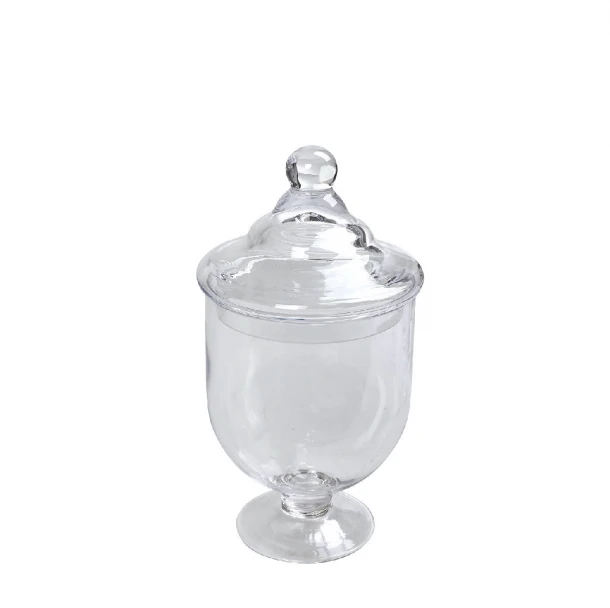 Διακοσμητικό Δοχείο Γυάλινο Διάφανο Με Καπάκι ESPIEL 15x15x25εκ. ORT117