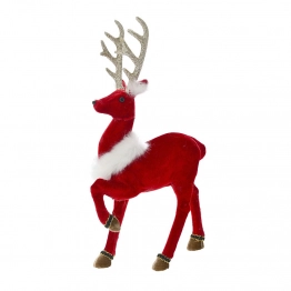 Χριστουγεννιάτικο Διακοσμητικό Ελάφι Κόκκινο-Χρυσό iliadis 2011x34εκ. 78176