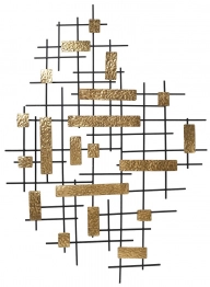 Διακοσμητικό Τοίχου Μεταλλικό Χρυσό-Μαύρο ESPIEL 99x3,5x70εκ. ICY221