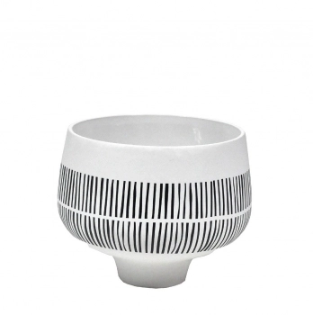 Διακοσμητικό Μπωλ Πορσελάνης Λευκό-Μαύρο ESPIEL 19,5x15,5εκ. NFU423