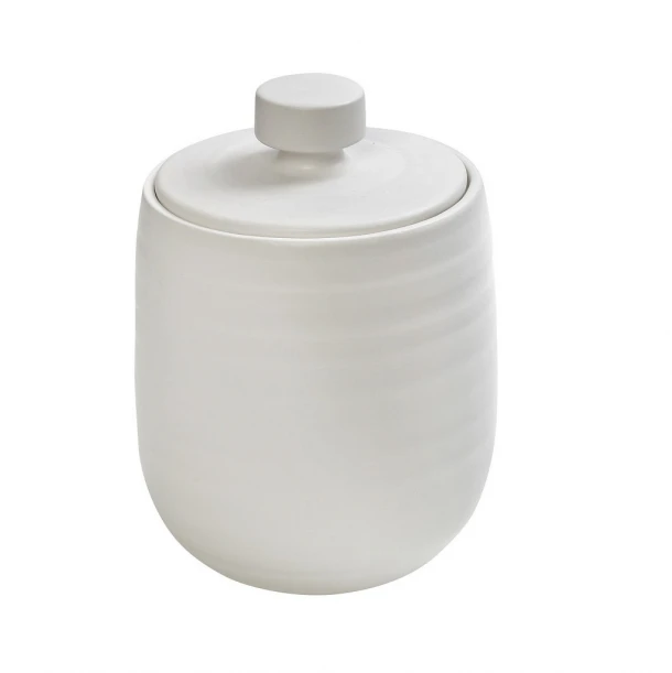 Διακοσμητικό Δοχείο Με Καπάκι Πορσελάνης Λευκό ESPIEL 16,2x22,5εκ. NFU534