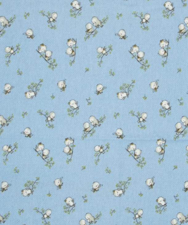 Σεντόνι Λίκνου Φανελένιο Μεμονωμένο 80x110εκ. Birds 14 Sky Blue Dimcol.