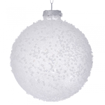 Σετ Μπάλες 4τμχ Γυάλινες Λευκές Glitter iliadis 10εκ. 78724