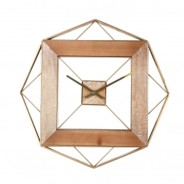 Ρολόι Τοίχου Μεταλλικό-Mdf Natural-Χρυσό ARTELIBRE 51x4,5εκ. 14700007