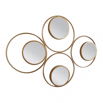 Καθρέπτης Τοίχου Μεταλλικός Χρυσός Amroth ARTELIBRE 90x3x65εκ. 14790013