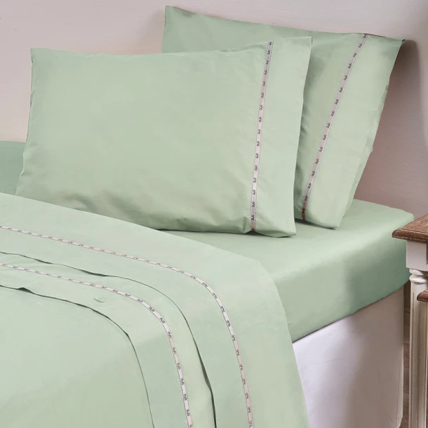 Σεντόνι Μεμονωμένο Βαμβακοσατέν Υπέρδιπλο 240x280εκ. Colori Pistachio 19V69