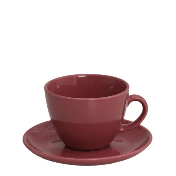 Φλυτζάνι Με Πιατάκι Cappuccino Stoneware Essentials ESPIEL 220ml OWD102K6
