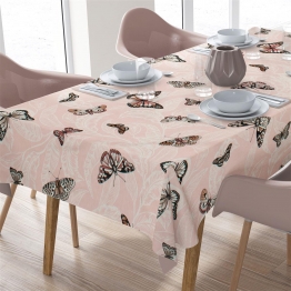 Καρές Εμπριμέ Polycotton Αλέκιαστος 90x90εκ. Butterfly 450 Coral DimCol