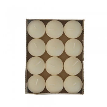 Κεριά Επιπλέοντα Σετ 12τμχ Κρεμ iliadis 37032