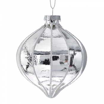 Σετ Χριστουγεννιάτικα Στολίδια Δάκρυα 6τμχ Γυάλινα Ασημί iliadis 8εκ. 75090