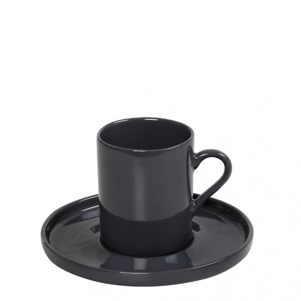 Φλυτζάνι Με Πιατάκι Espresso Stoneware Essentials ESPIEL 100ml OWB104K6