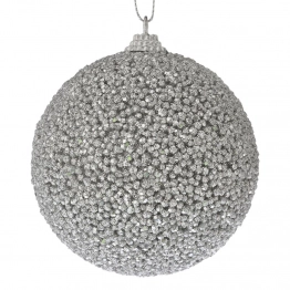 Σετ Μπάλες 6τμχ Πλαστικές Ασημί Glitter iliadis 8εκ. 79405