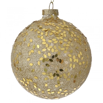 Σετ Μπάλες 4τμχ Γυάλινες Χρυσές Glitter iliadis 10εκ. 78730