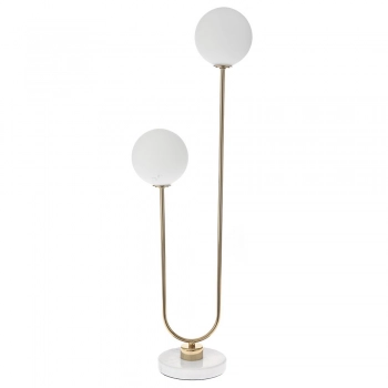 Επιτραπέζιο Φωτιστικό 2Φωτο Μεταλλικό Χρυσό-Λευκό iliadis 75εκ. 76773