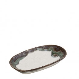 Πιατάκι Σερβιρίσματος Stoneware Reactive Green Essentials ESPIEL 15x8,5εκ. OWP112K6