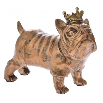 Διακοσμητικός Επιτραπέζιος Σκύλος Polyresin Μπρονζέ iliadis 23x11x20εκ. 76241