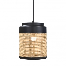 Φωτιστικό Οροφής Ψάθινο-Μεταλλικό Φυσικό Μπεζ-Μαύρο iliadis 24x29εκ. 76840