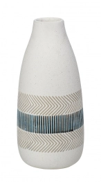Βάζο Κεραμικό Λευκό-Μπεζ-Γαλάζιο ESPIEL 16,5x37εκ. CER2310