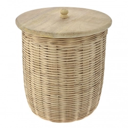 Καλάθι Ψάθινο-Ξύλινο iliadis 32x32x37εκ. 76884