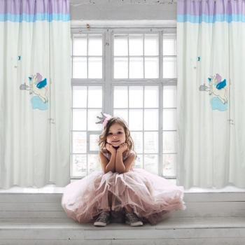 Κουρτίνα Με Κρίκους Βαμβακερή 140x260εκ. Smile 6463 Das Baby