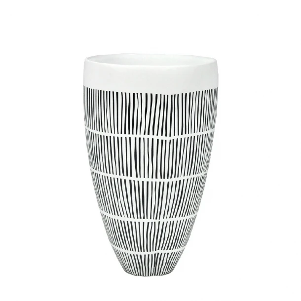 Βάζο Πορσελάνης Λευκό-Μαύρο ESPIEL 19,5x32εκ. NFU429