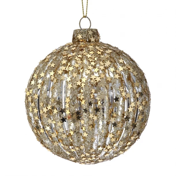 Σετ Μπάλες 6τμχ Γυάλινες Χρυσές iliadis 8εκ. 75198