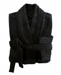 Μπουρνούζι Ενηλίκων Με Γιακά Βαμβακερό Large Greek 2 Black  Makis Tselios