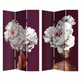 Παραβάν Σε Καμβά Γυναίκα Με Λουλούδια ARTELIBRE 120x2,5x180εκ. 14680002