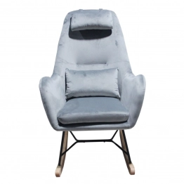 Πολυθρόνα Κουνιστή Μεταλλική-Βελούδινη Γκρι Leonard ARTELIBRE 68x107x105εκ. 14480008