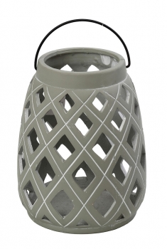 Φανάρι Κεραμικό Γκρι 19,5x19,5x25εκ. ESPIEL ERT363