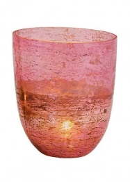 Κηροπήγιο Γυάλινο Ροζ Royal Art 12x15εκ. WUR55223P