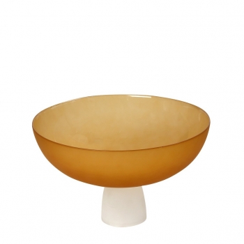 Διακοσμητικό Μπωλ Γυάλινο Μουσταρδί Caprice ESPIEL 28x28x17,5εκ. DAC1720