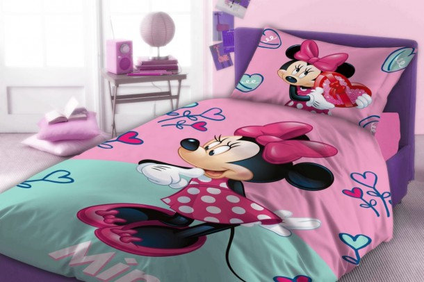 Σετ Σεντόνια Βαμβακερά 4τμχ Μονά 165x245εκ. Minnie 754 Digital Print Disney Dimcol