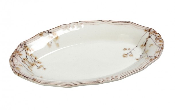 Πιατέλα Σερβιρίσματος Οβάλ Stoneware Almond ESPIEL 33x22εκ. RPR206K2