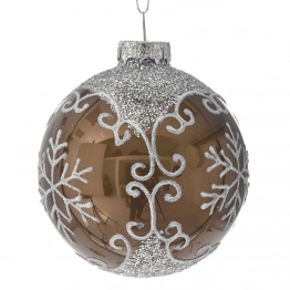 Σετ Μπάλες 3τμχ Γυάλινες Καφέ-Λευκές iliadis 8εκ. 75124