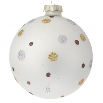 Σετ Μπάλες 4τμχ Γυάλινες Πουά Glitter iliadis 10εκ. 78834