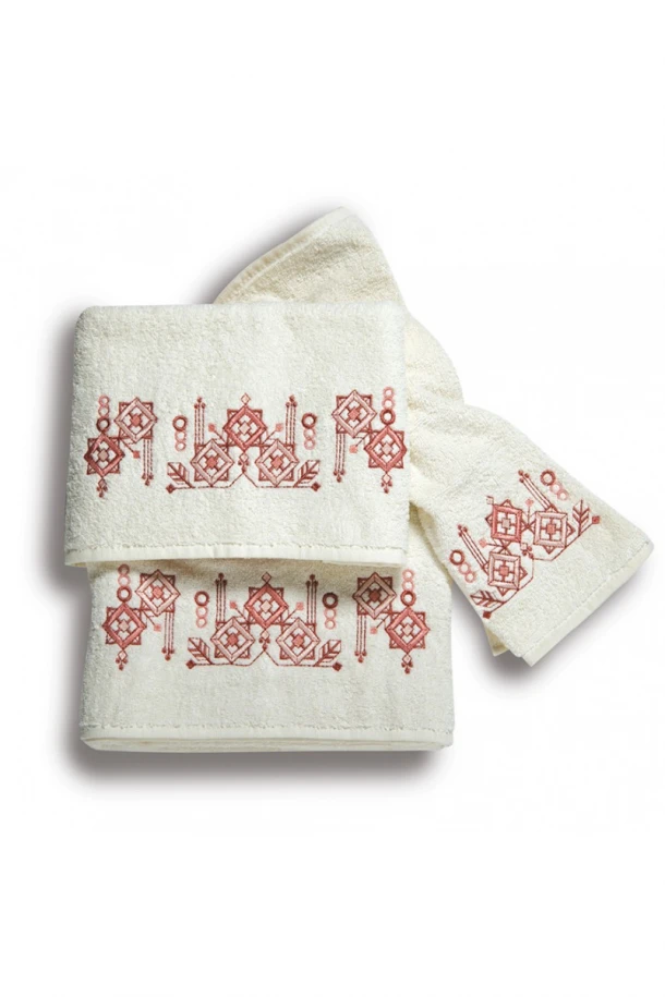 Σετ Πετσέτες 3τμχ Βαμβακερές Squares Dusty SB HOME