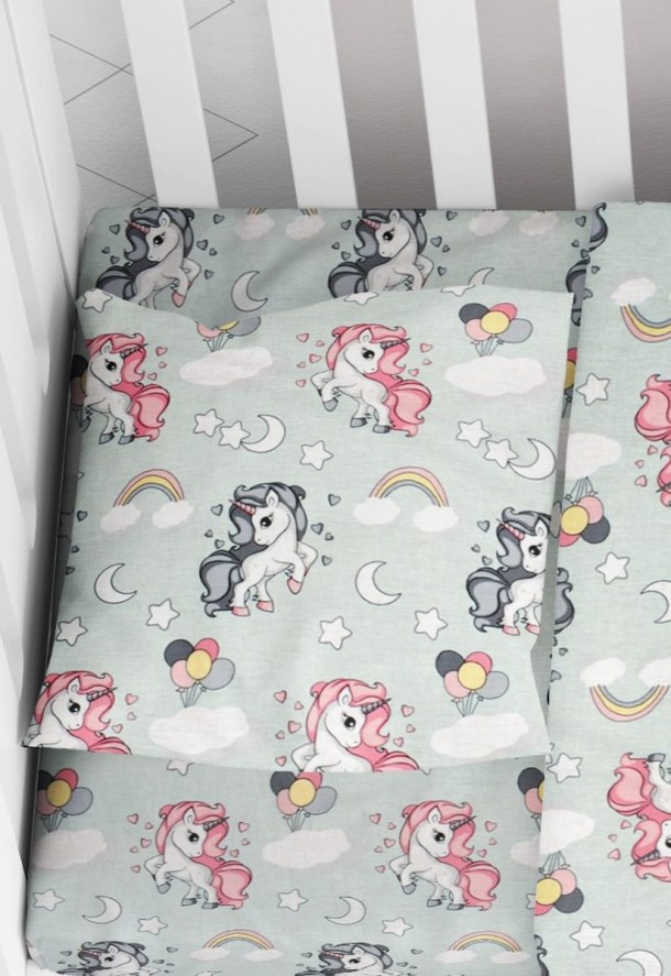 Μαξιλαροθήκη Φάκελος Βαμβακερή Bebe 35x45εκ. Unicorn 106 Green Dimcol