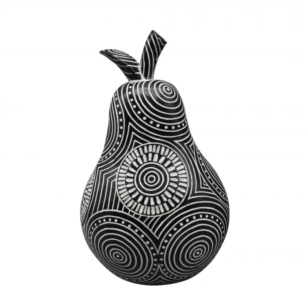 Διακοσμητικό Επιτραπέζιο Αχλάδι Polyresin Μαύρο-Λευκό ESPIEL 18,2x15x27,5εκ. FIG225