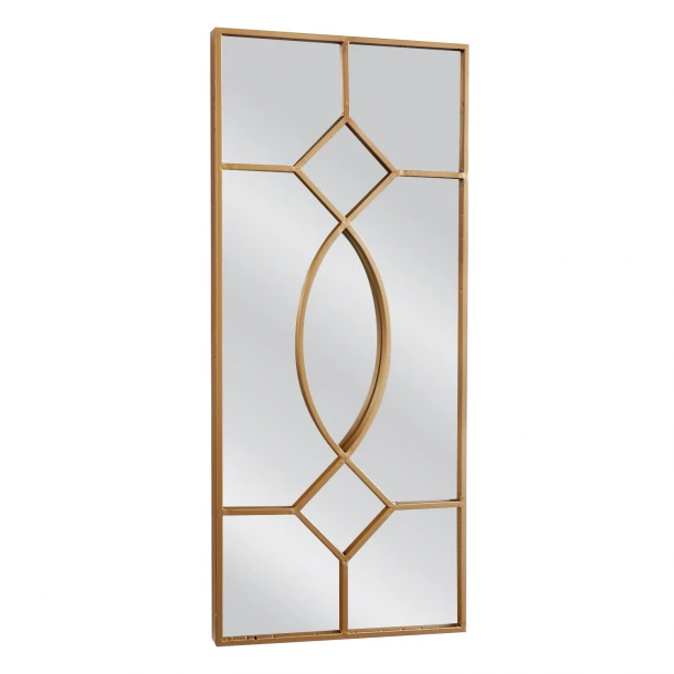 Καθρέπτης Τοίχου Μεταλλικός Χρυσός Araglas ARTELIBRE 40x2x90εκ. 14790019