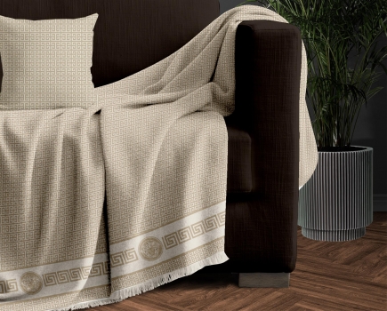 Ριχτάρι Σενίλ Διθέσιος 180x250εκ. Meandros Beige 1 Makis Tselios