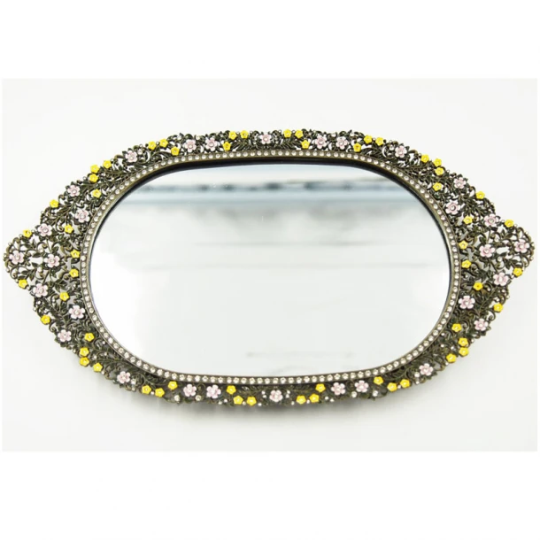 Διακοσμητικός Δίσκος Με Καθρέπτη Μεταλλικός Royal Art 37x21εκ. BOS14127