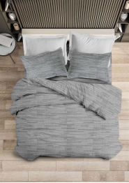 Σετ Σεντόνια Φανελένια Μονά 170x260εκ. Lines Grey 4 Makis Tselios