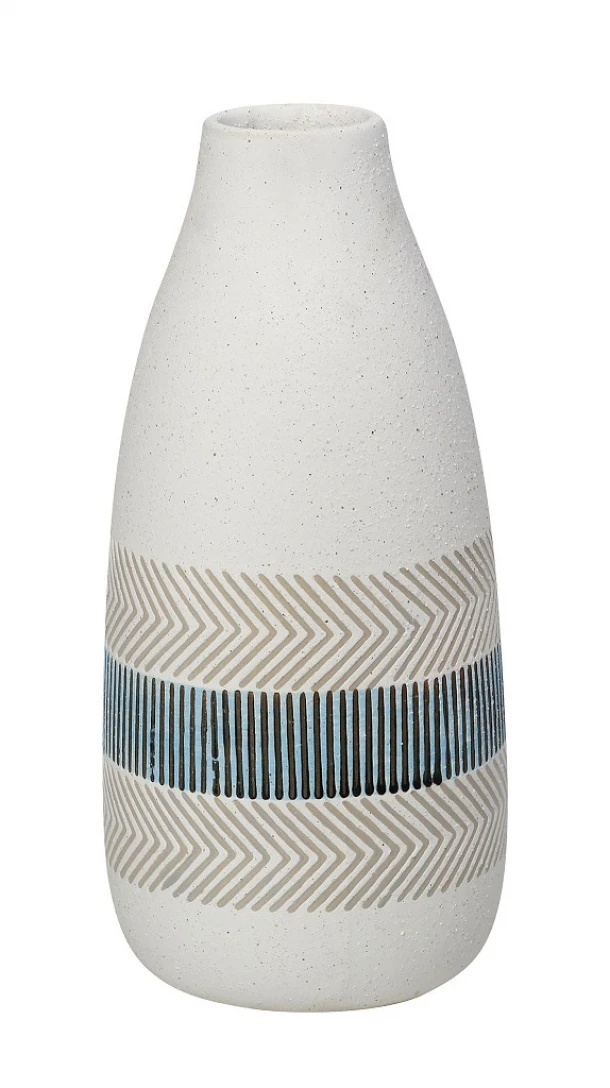 Βάζο Κεραμικό Λευκό-Μπεζ-Γαλάζιο ESPIEL 16,5x37εκ. CER2310
