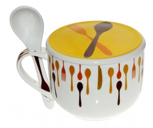 Κούπα Με Καπάκι Και Κουτάλι ESPIEL 12x10εκ. TAB0016